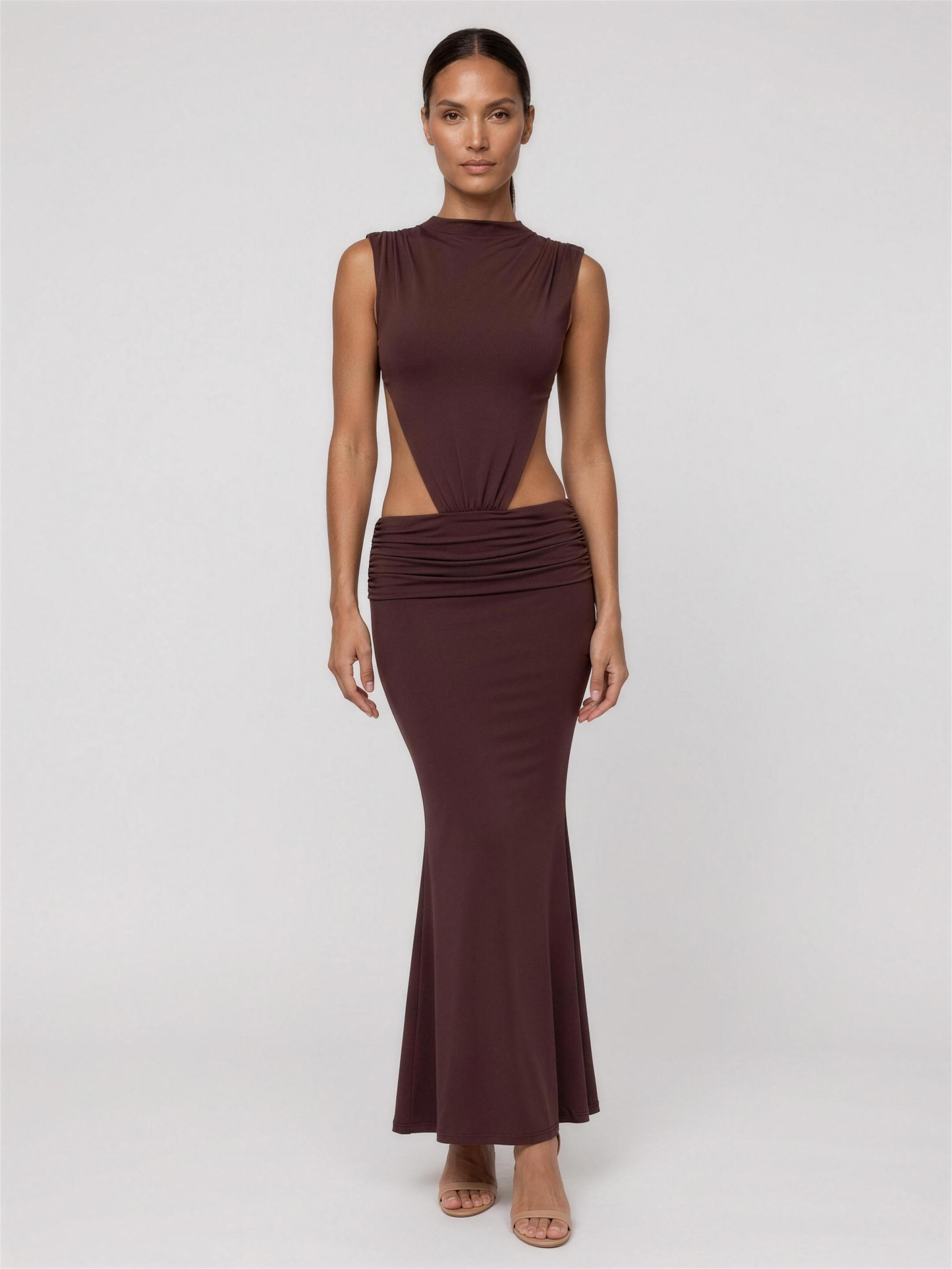Ayla Maxi Dress - Plum Brown