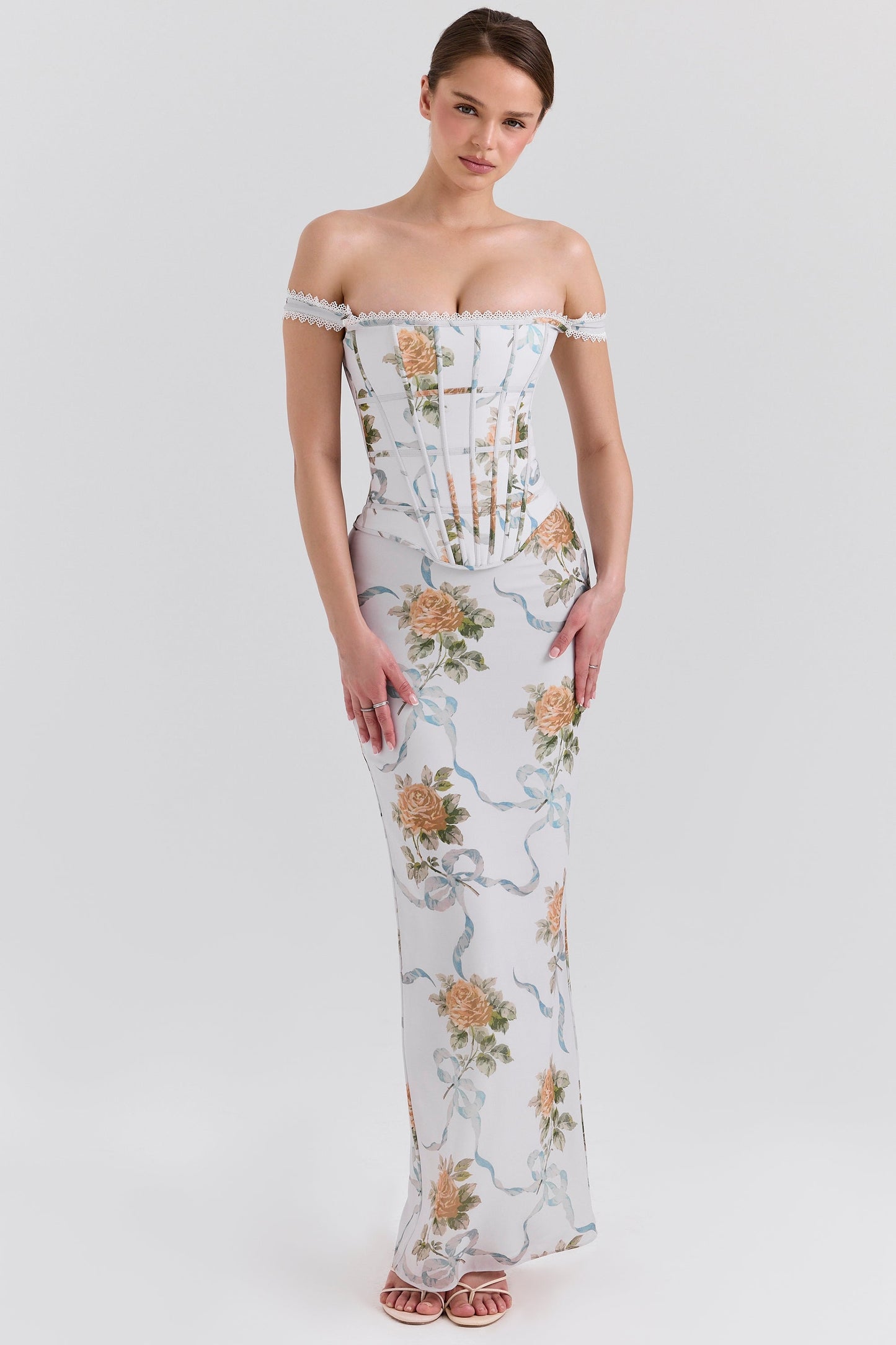 Keira Floral Backless Maxi Dress - Honey Floral
