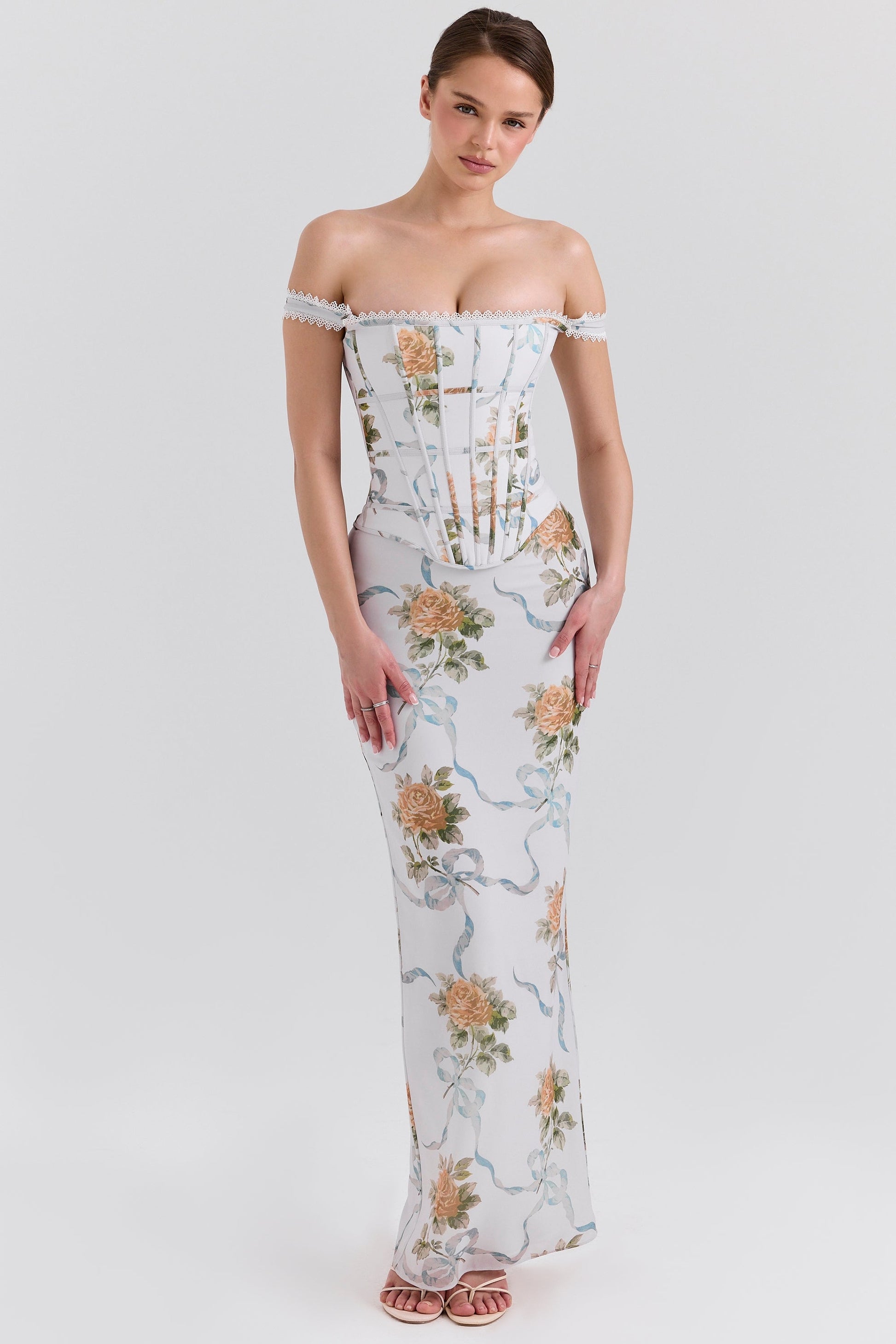 Keira Floral Backless Maxi Dress - Honey Floral