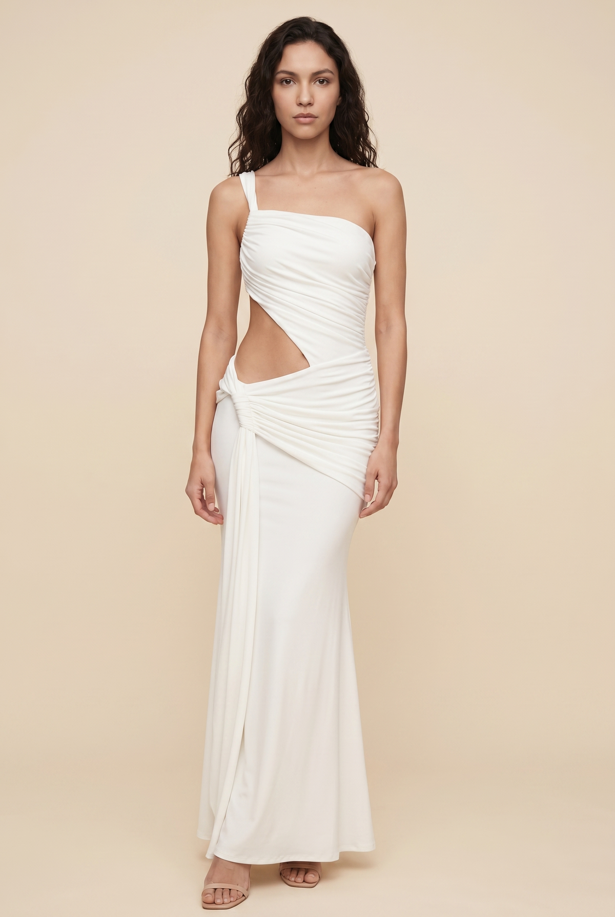 Isaura One Shoulder Maxi Dress - Ivory