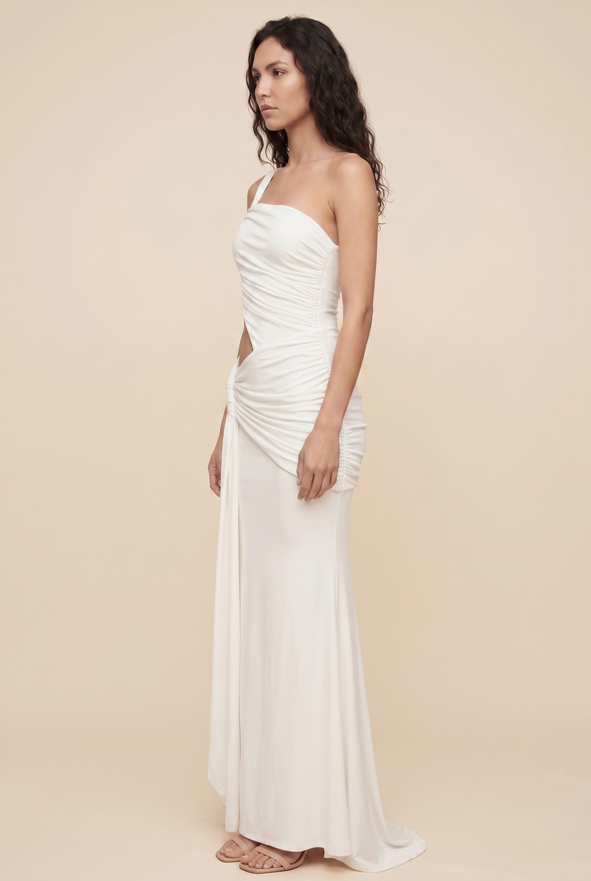 Isaura One Shoulder Maxi Dress - Ivory