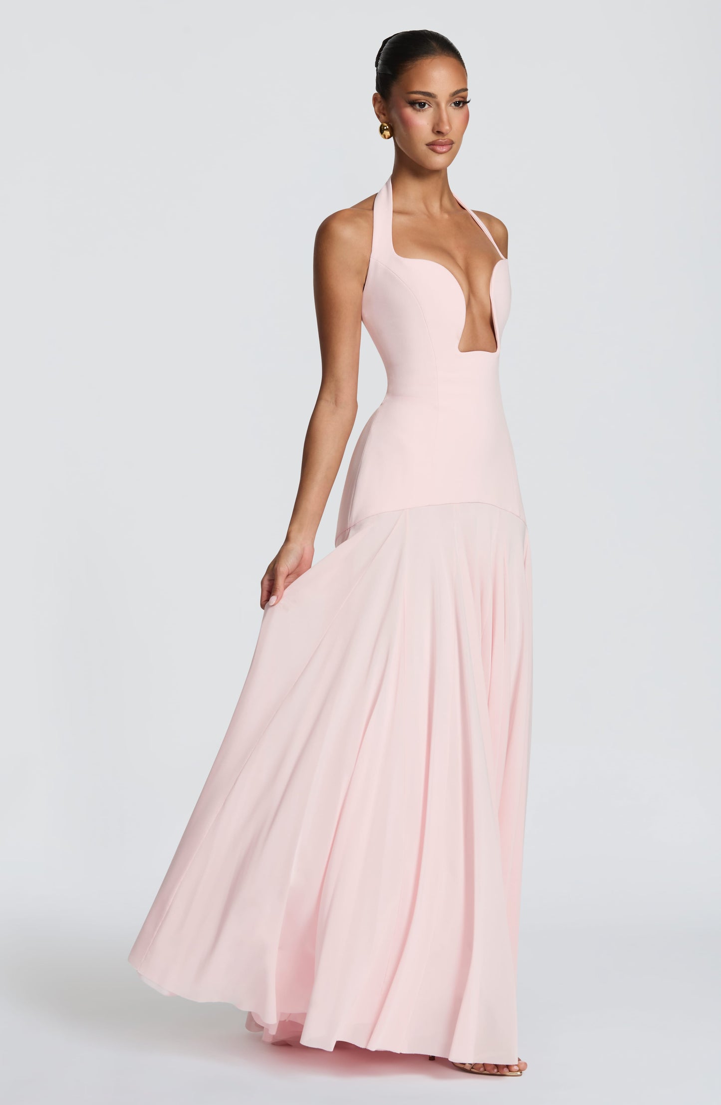 Jada Mesh Plunge Maxi Dress