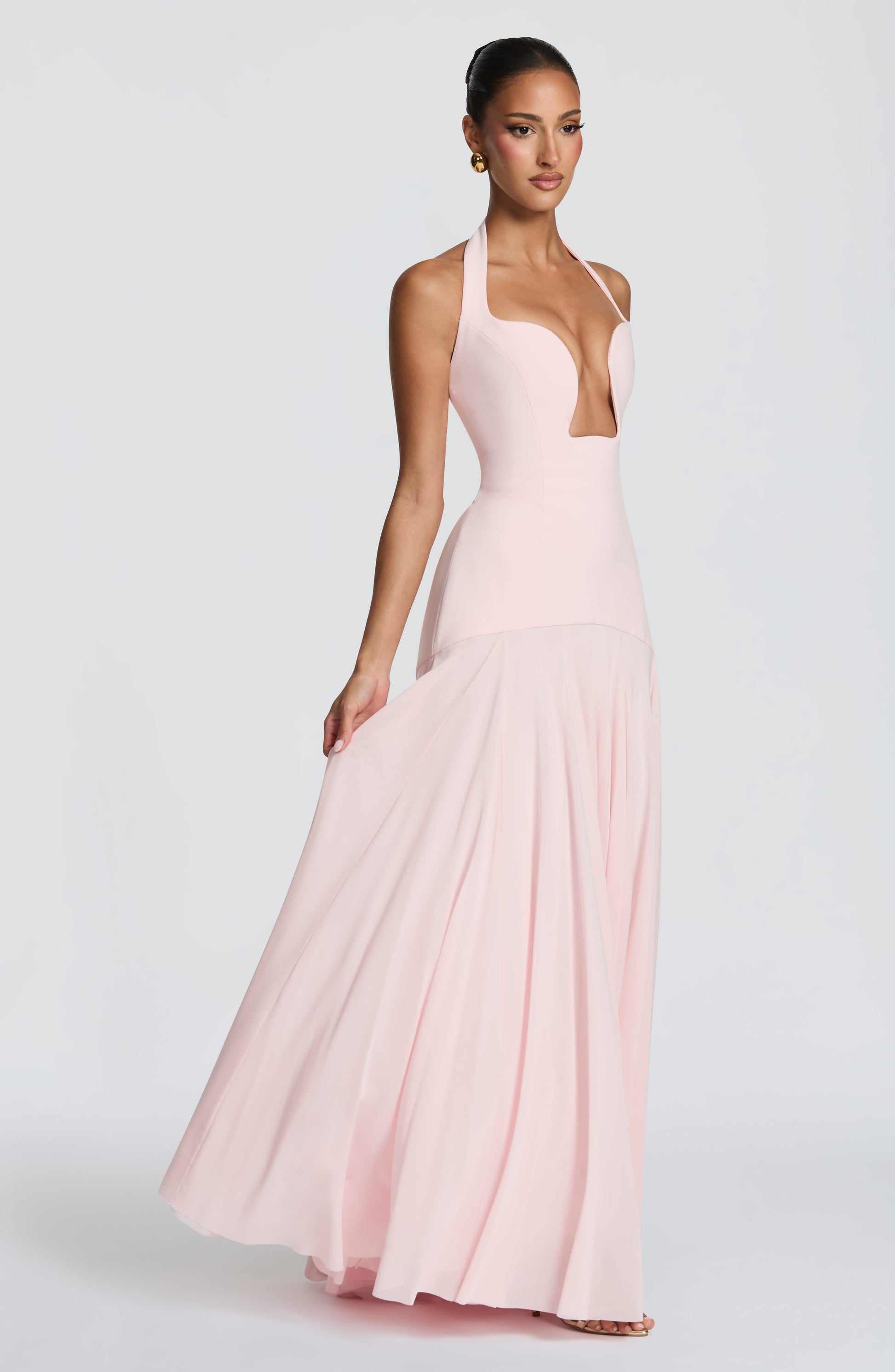 Jada Mesh Plunge Maxi Dress