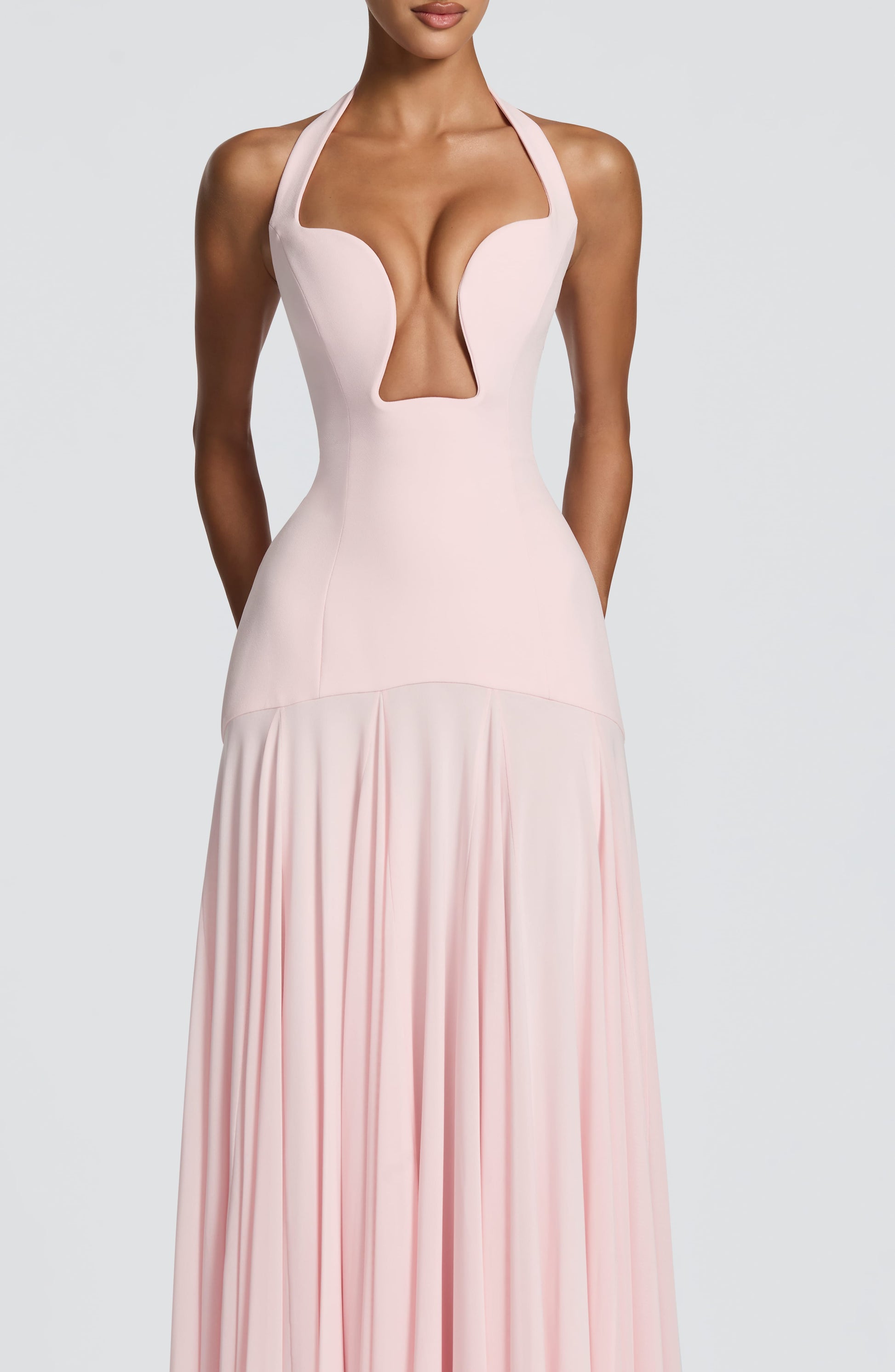 Jada Mesh Plunge Maxi Dress