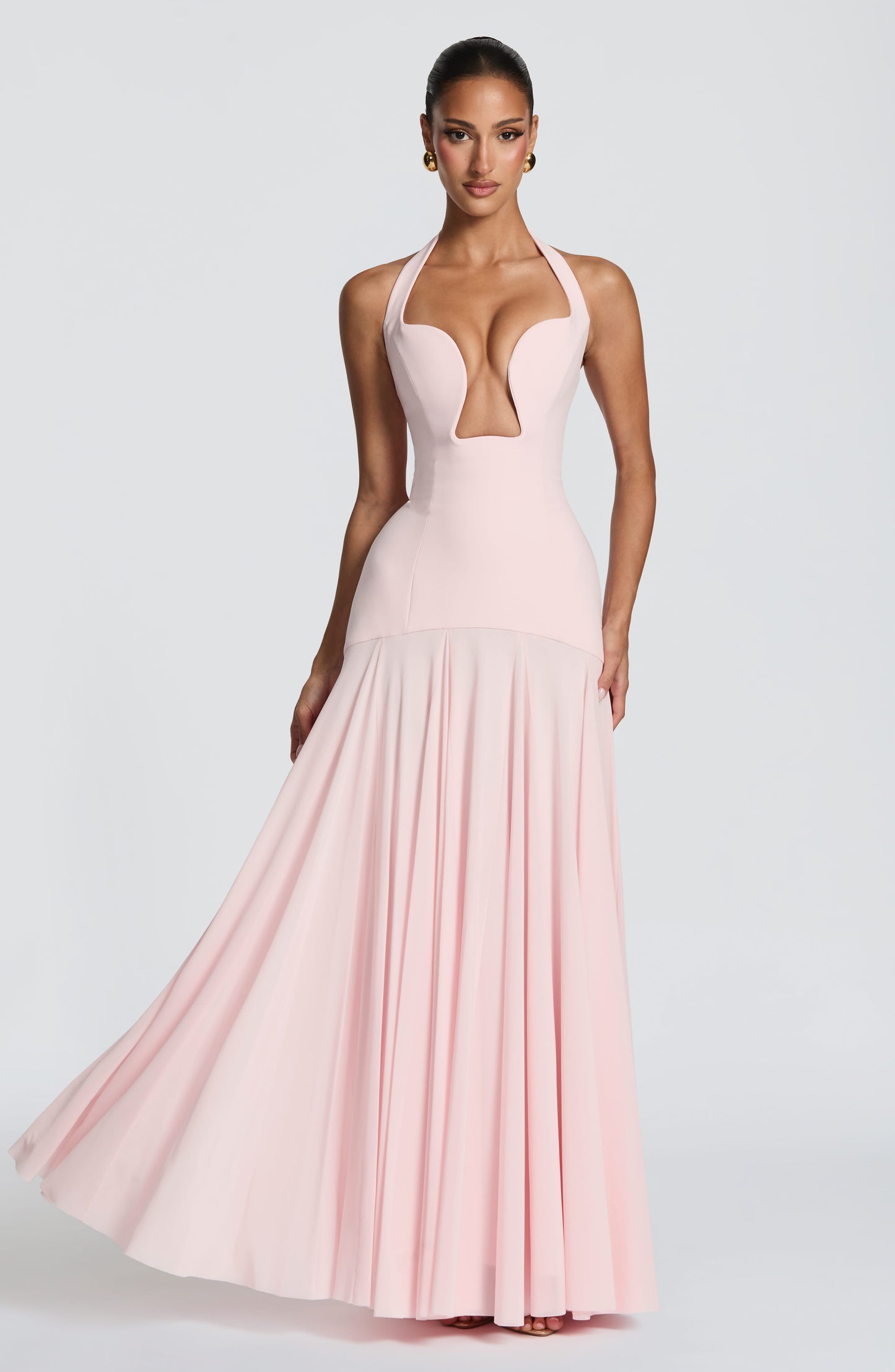 Jada Mesh Plunge Maxi Dress
