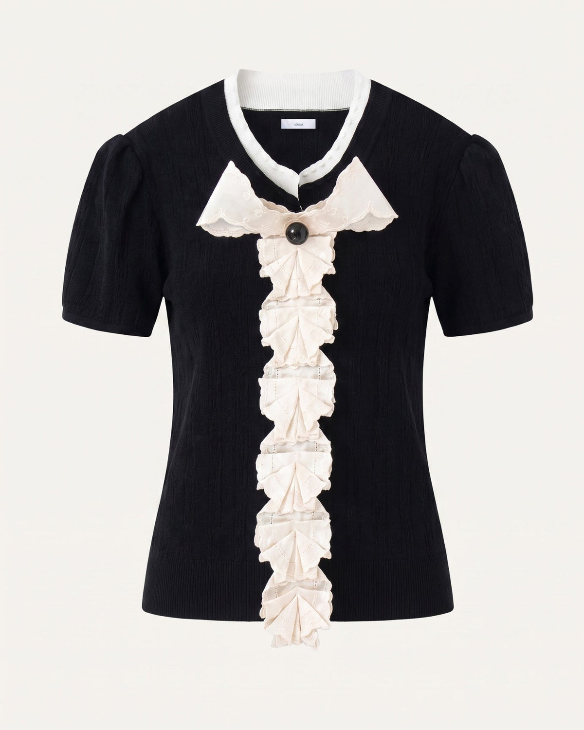 Jovita Ruffle Blouse - Black