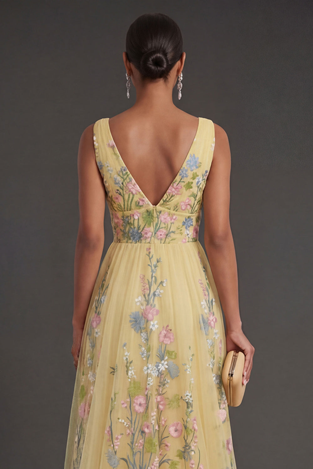 Kerstin Floral A-Line Maxi Dress - Yellow