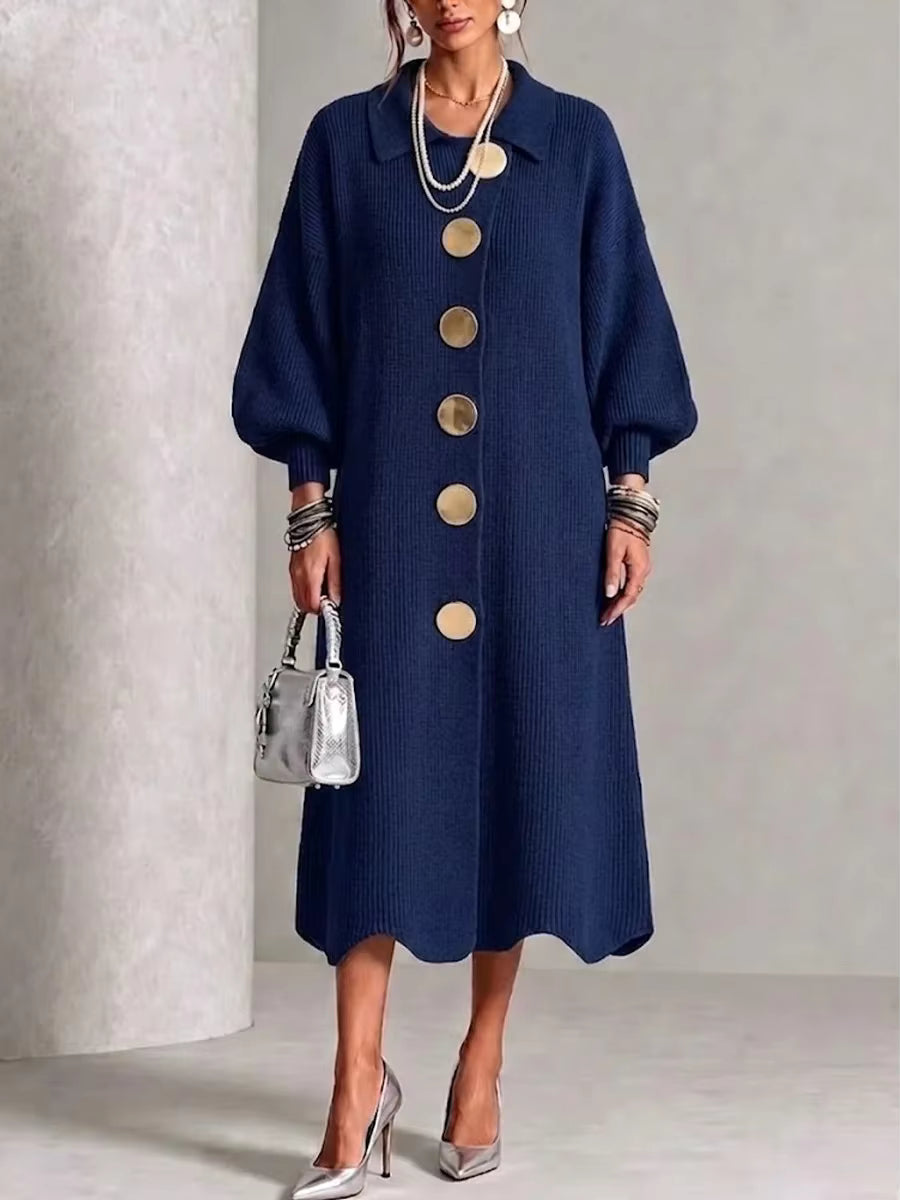 Aeliana Button-Front Midi Dress