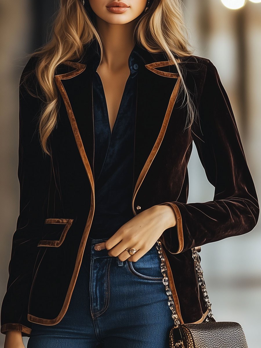 Alizee Contrast Blazer - Brown