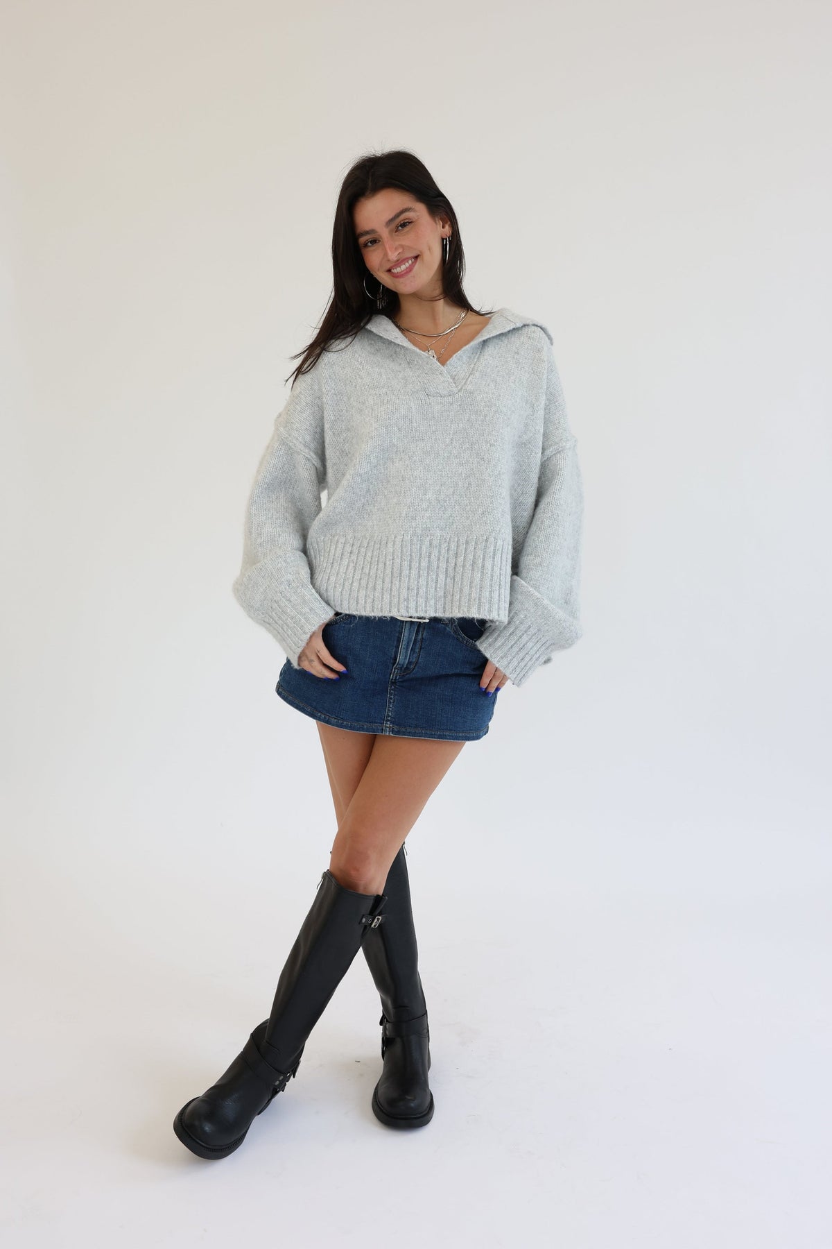 Amorette V-Neck Knit Top