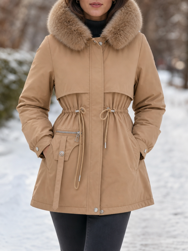 Anaya Faux Fur Trim Quilted Parka