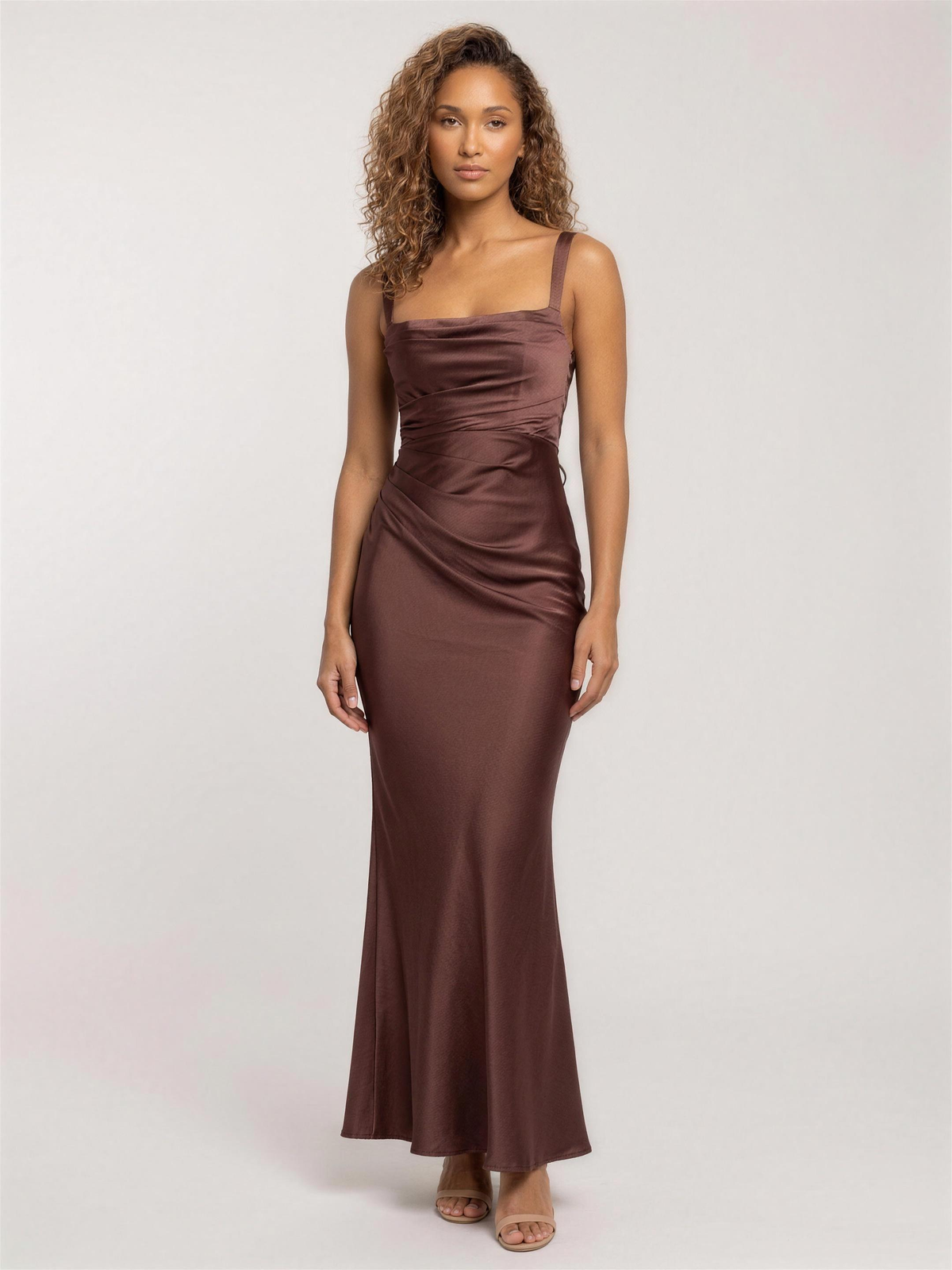 April Maxi Dress - Plum Brown