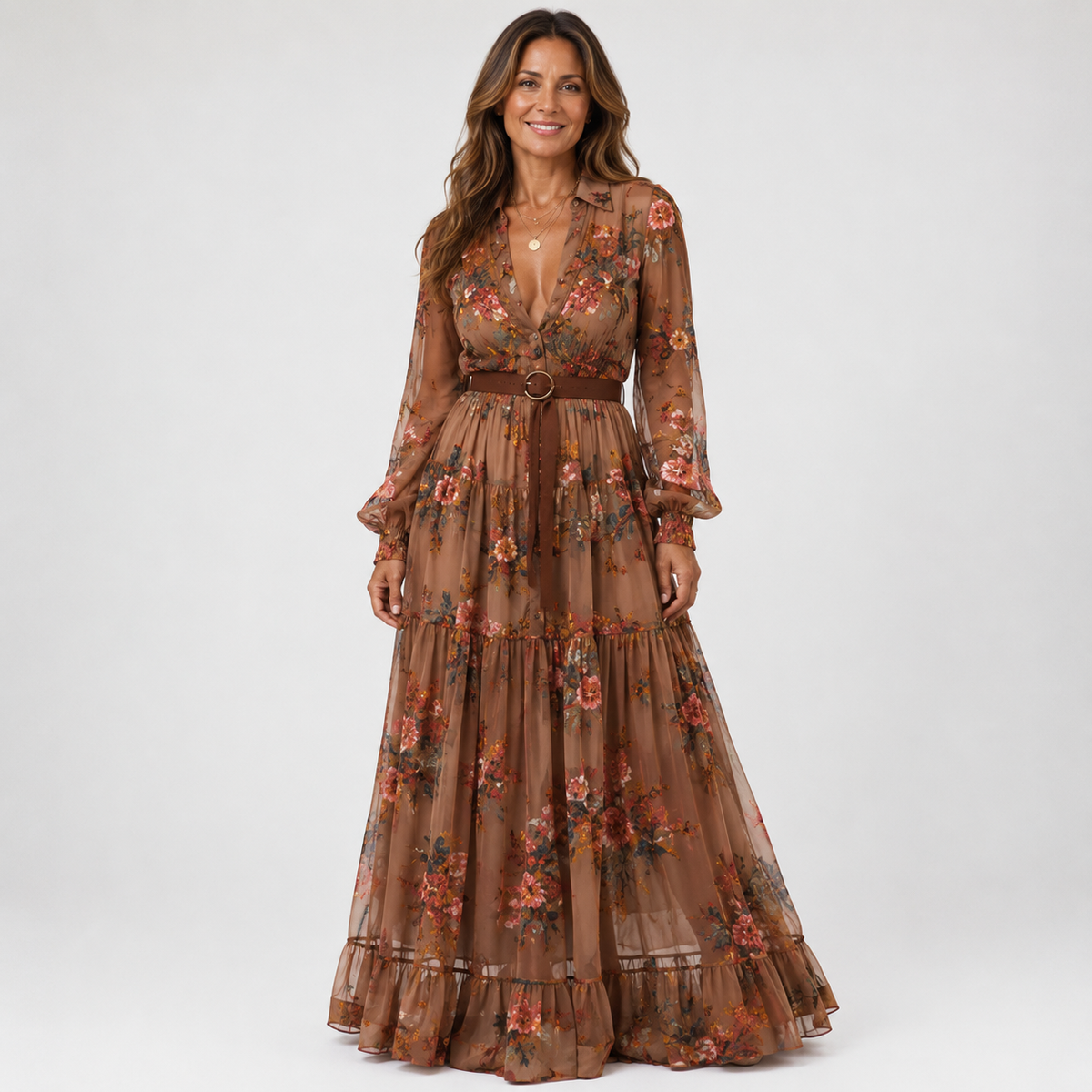 Aubrine Maxi Dress - Dark Brown