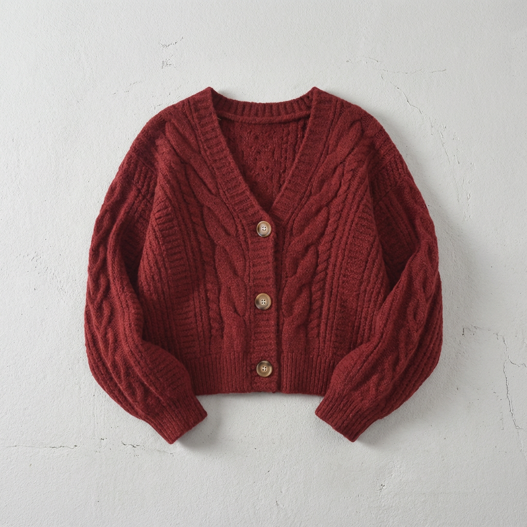 Aurielle Cable Knit Top - Red