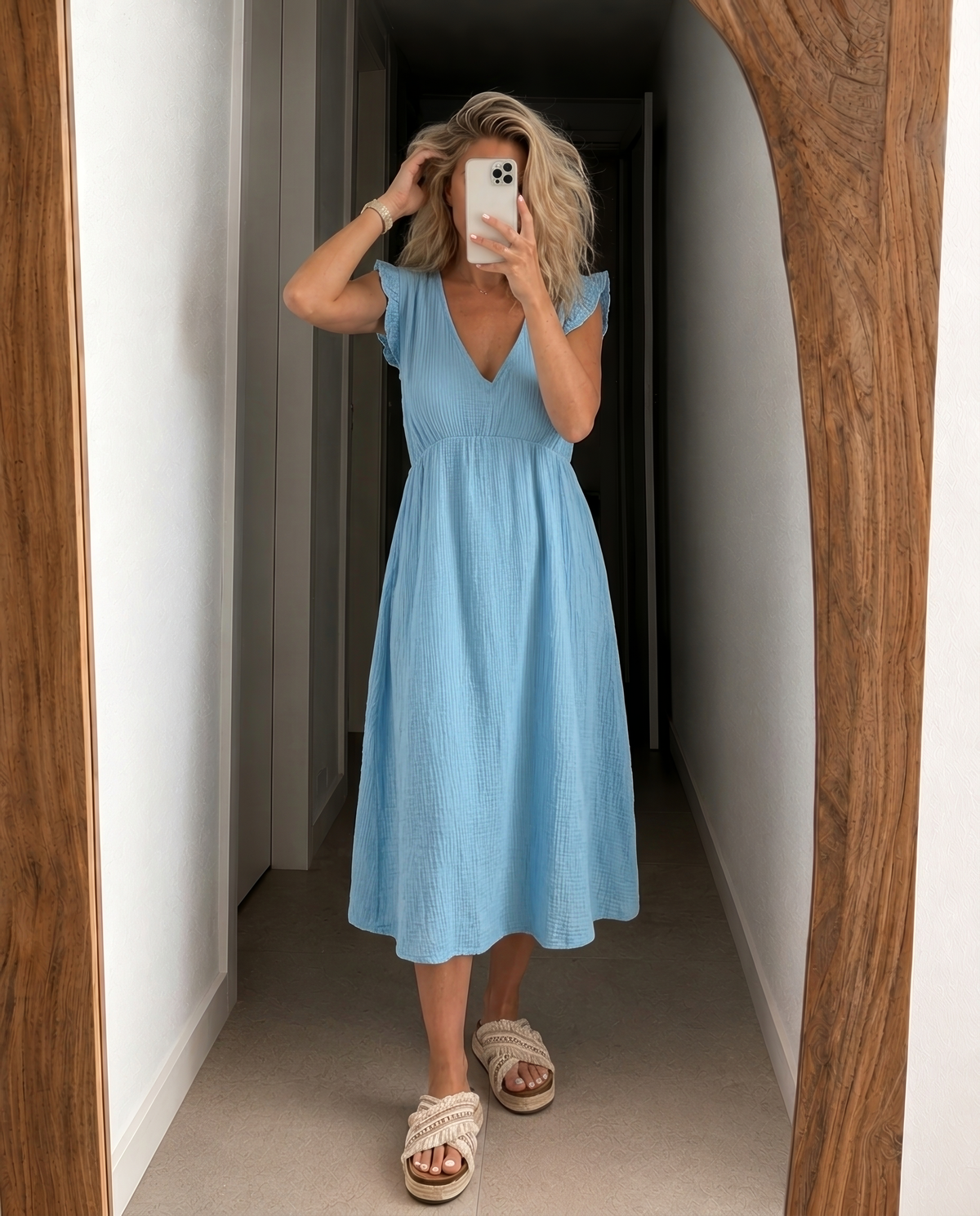 Belisande Midi Dress - Blue