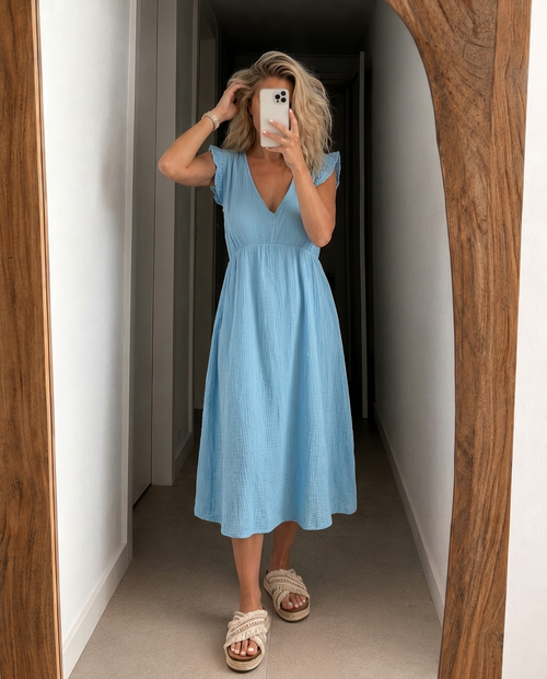 Belisande Midi Dress - Blue