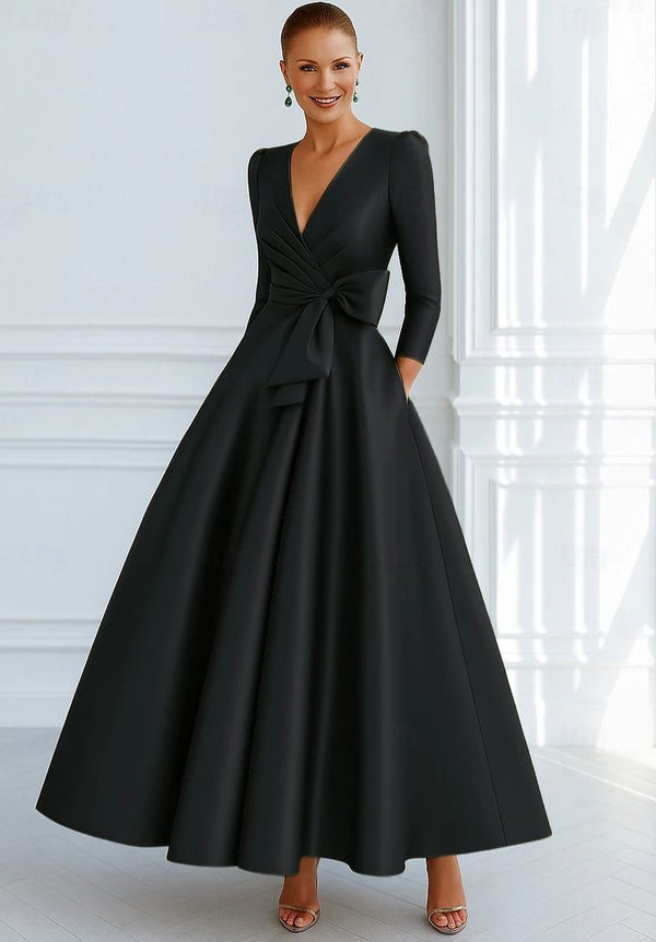 Bettina V-Neck Satin Gown