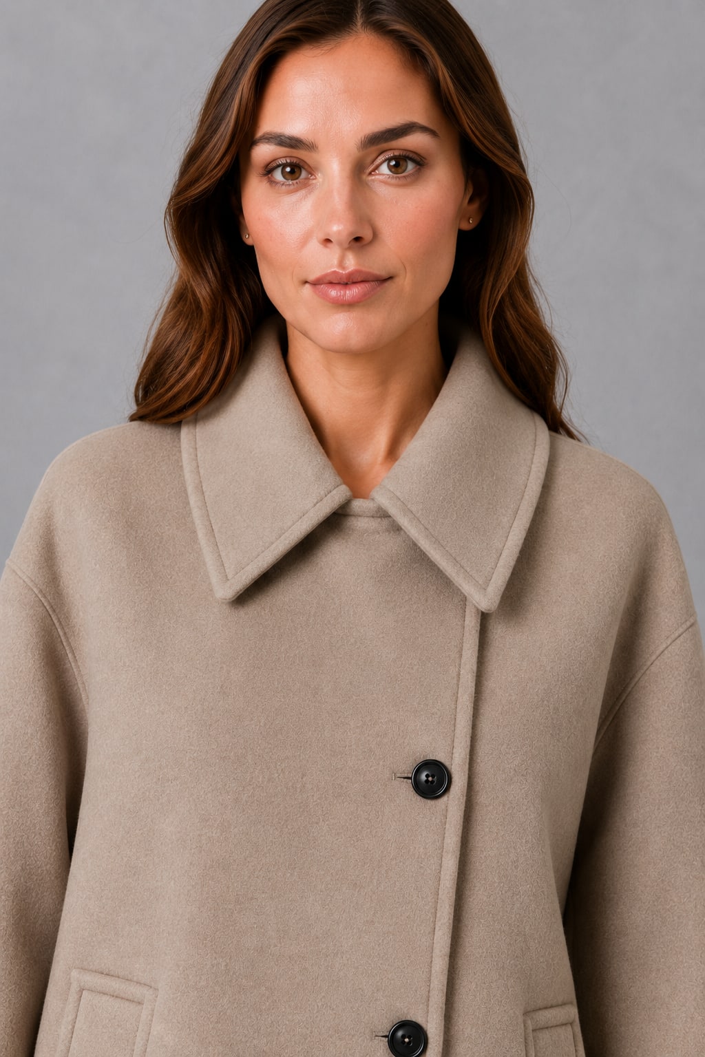 Brigid Vintage Relaxed Longline Coat - Taupe