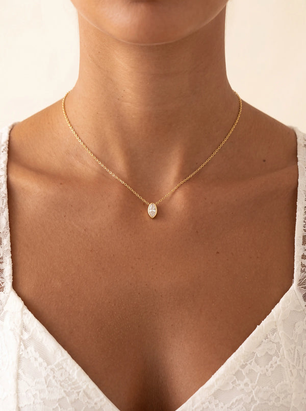 Caia Marquise Solitaire Necklace