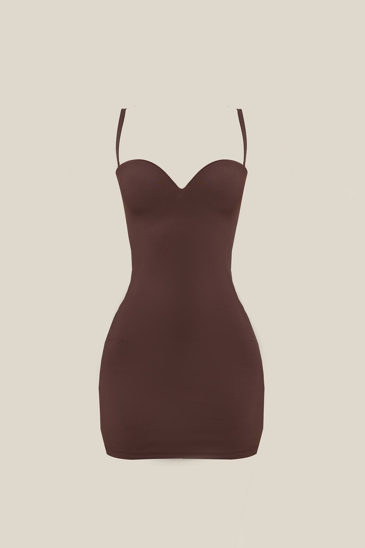 Calliope Sculpted Mini Dress - Brown