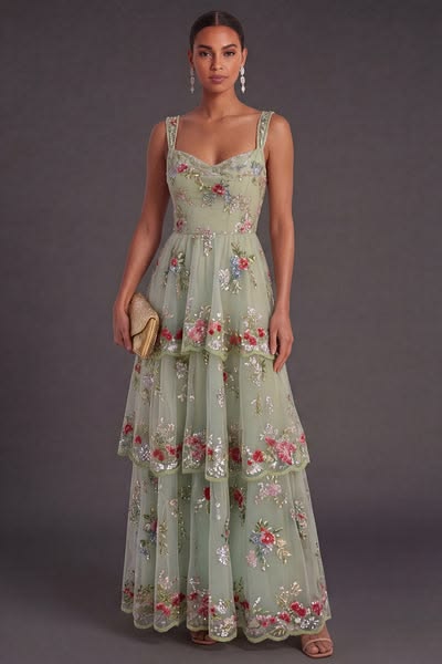 Camryn Sequin Floral Gown