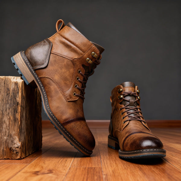 Cedric Cap Toe Lace-Up Boots