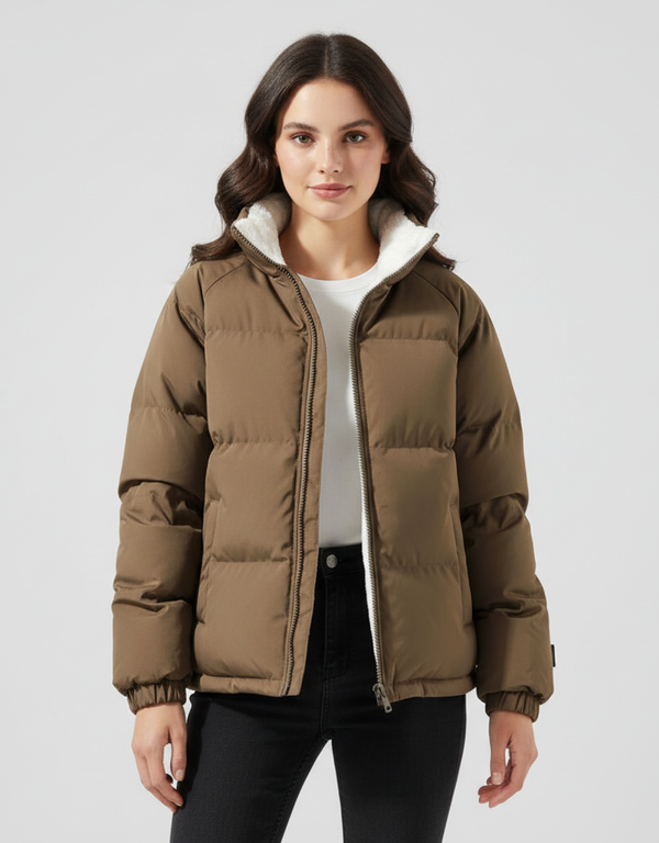 Celestia High Collar Puffer Jacket