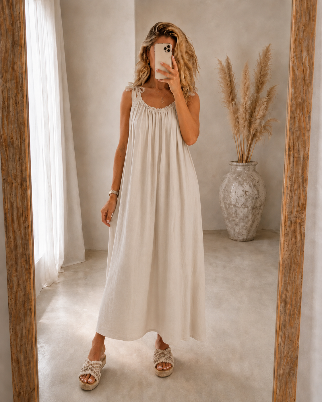 Cerise Maxi Dress - Beige