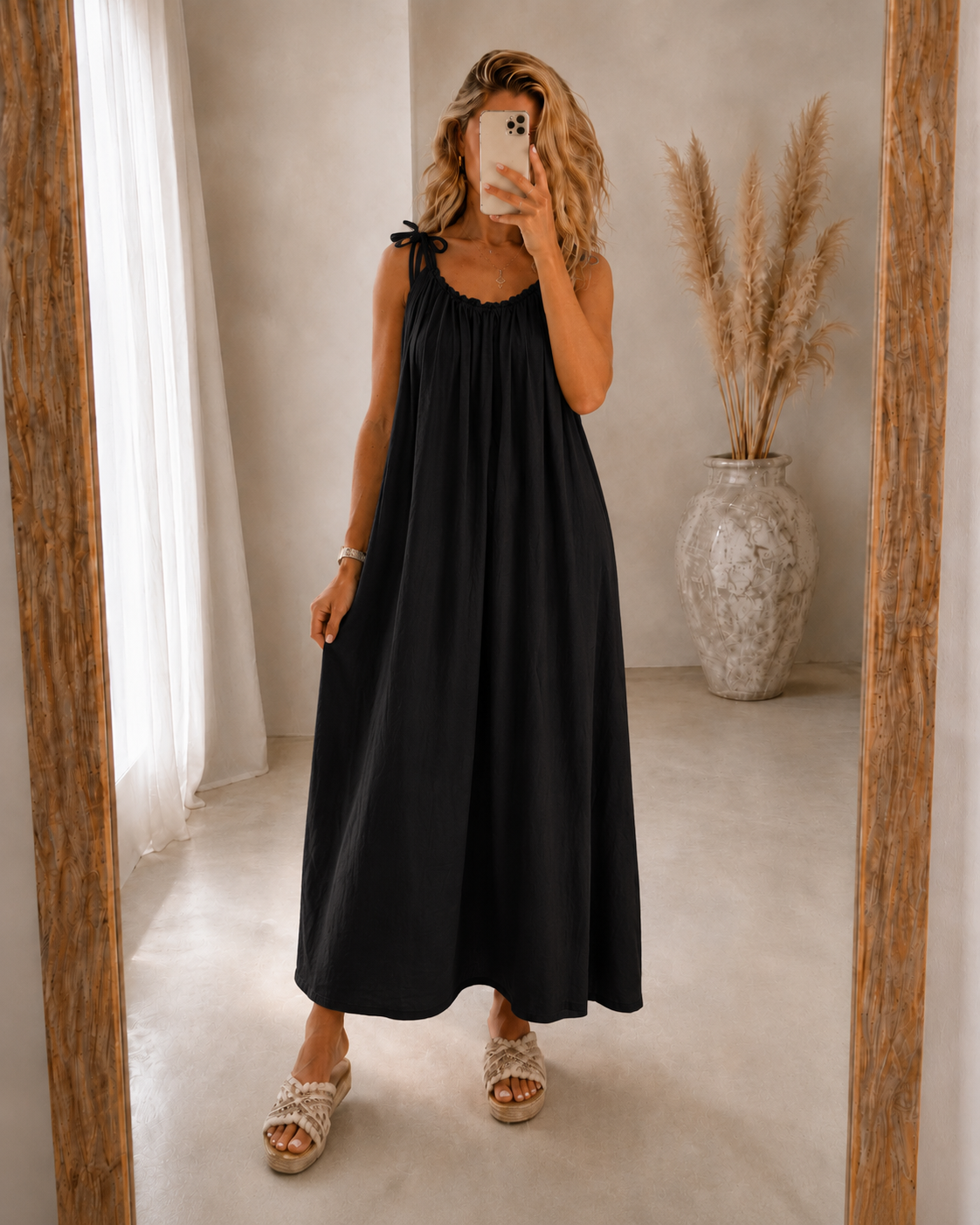 Cerise Maxi Dress - Black