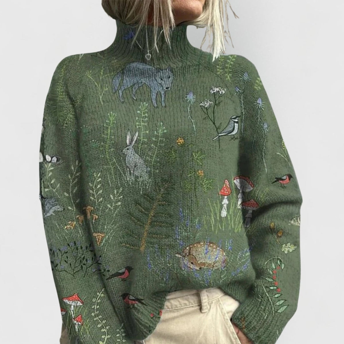 Delphie Nature Print Top - Green