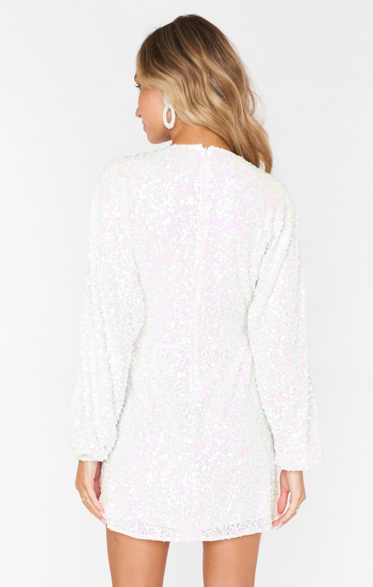 Diora Sequin Mini Dress - Pearl