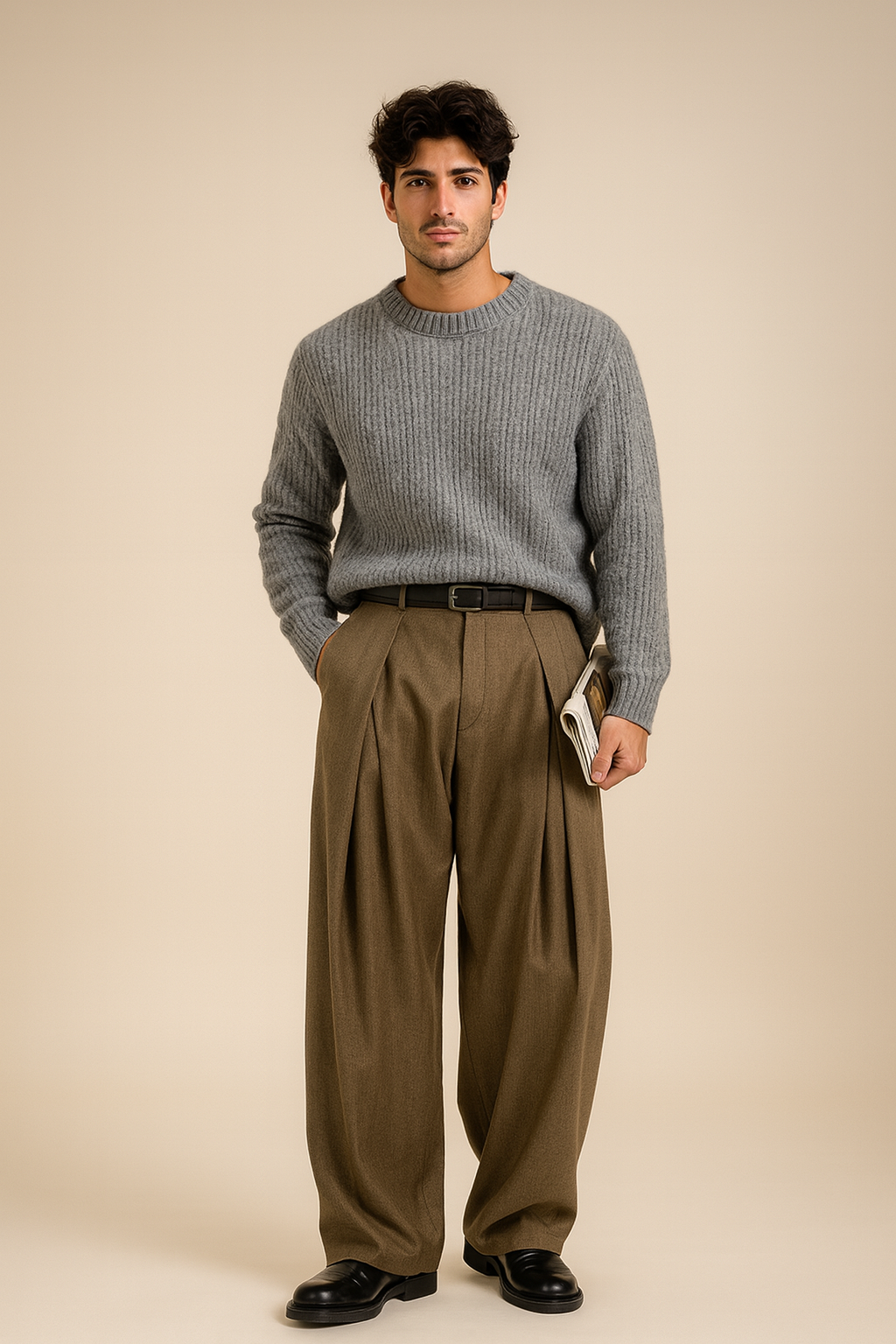 Dorian Wide-Leg Pleated Trousers