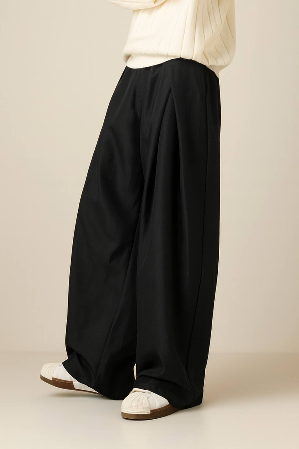 Dorian Wide-Leg Pleated Trousers