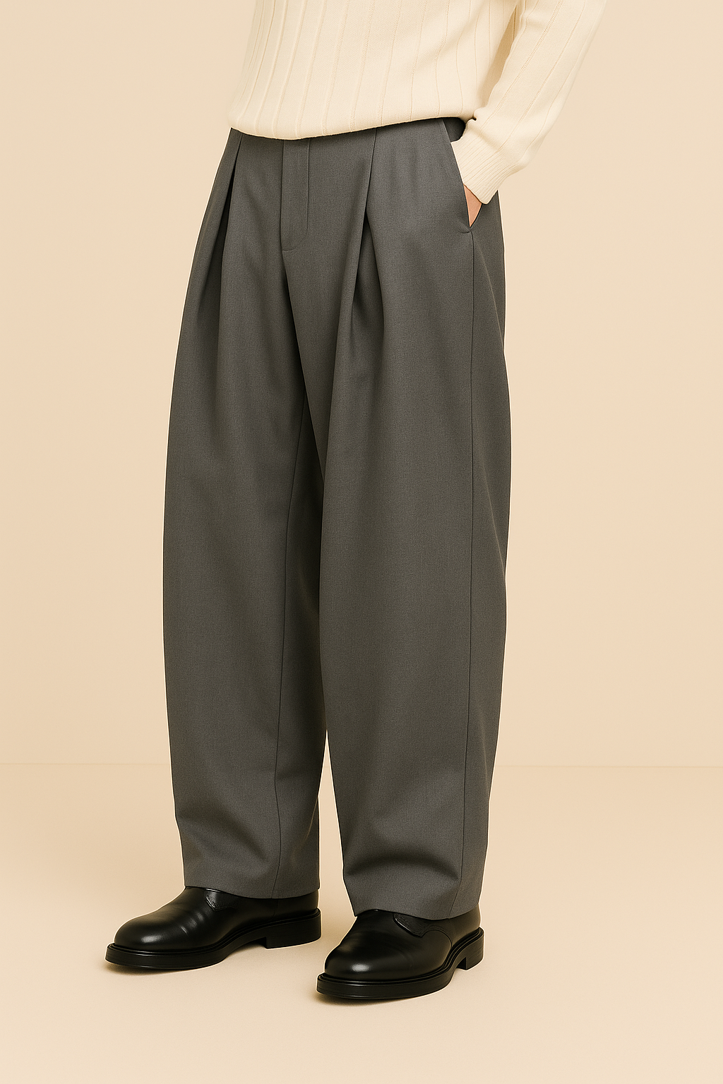 Dorian Wide-Leg Pleated Trousers