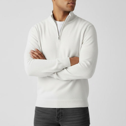 Easton Half-Zip Sweater - White