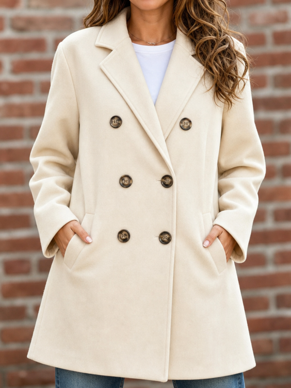 Elissa Double-Breasted Structured Coat
