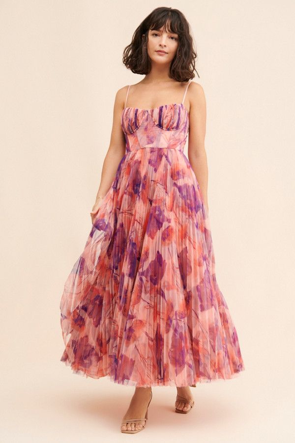 Evanna Floral Tulle Maxi Dress