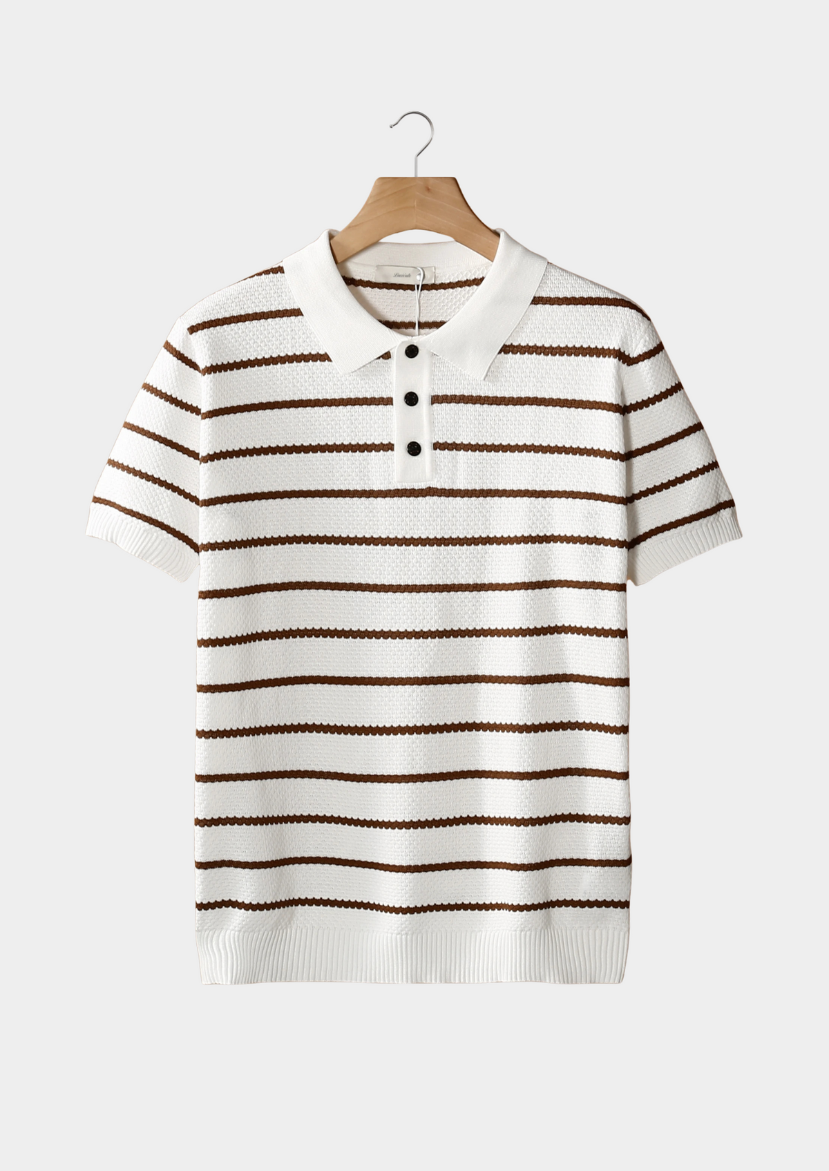 Everett Striped Polo Shirt - White