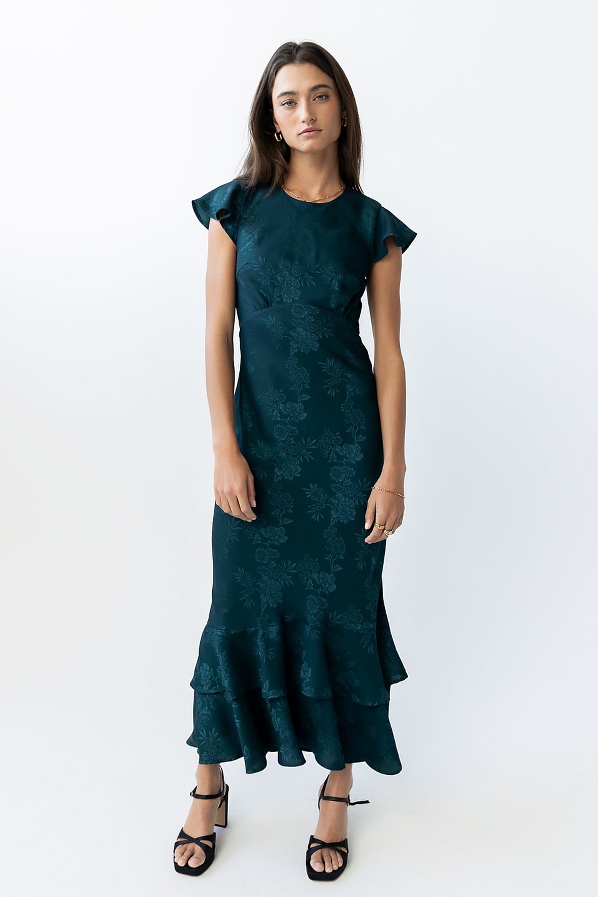 Farida Tiered Ruffle Maxi Dress - Deep Teal