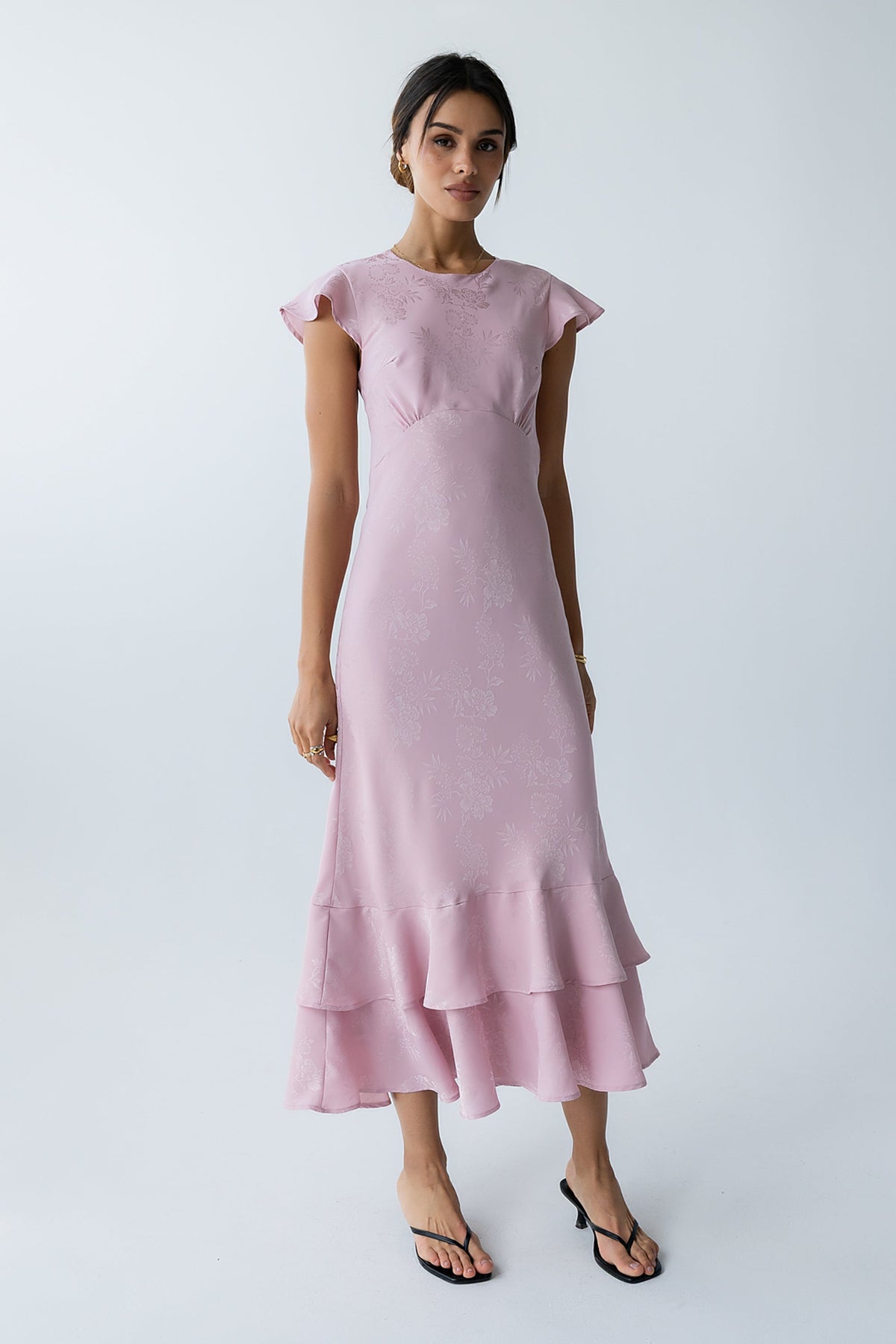 Farida Tiered Ruffle Maxi Dress - Pink