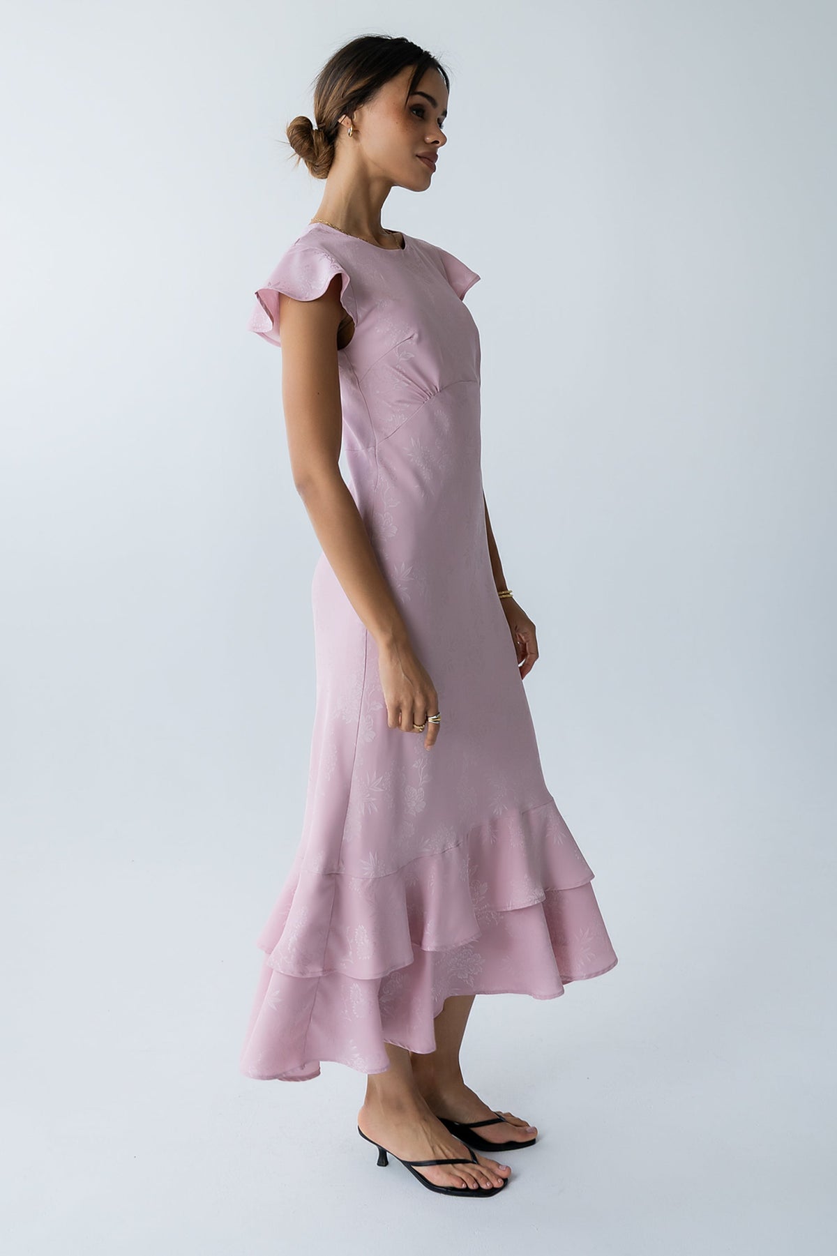 Farida Tiered Ruffle Maxi Dress - Pink