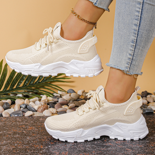 Florine Wide-Toe Sneakers - Khaki