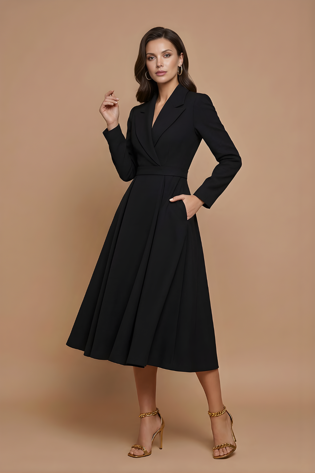 Graziella Midi Dress - Black