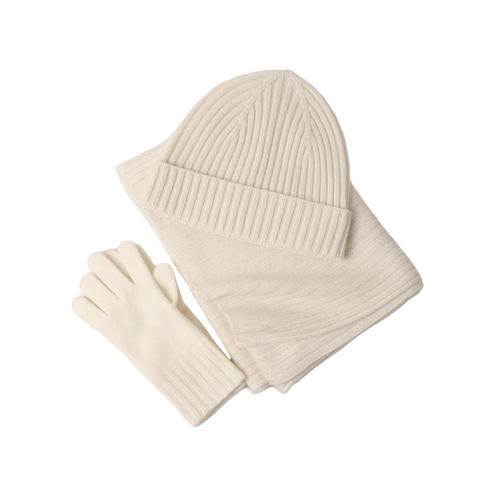 Halina Coat-Season Accessories Set - Ivory