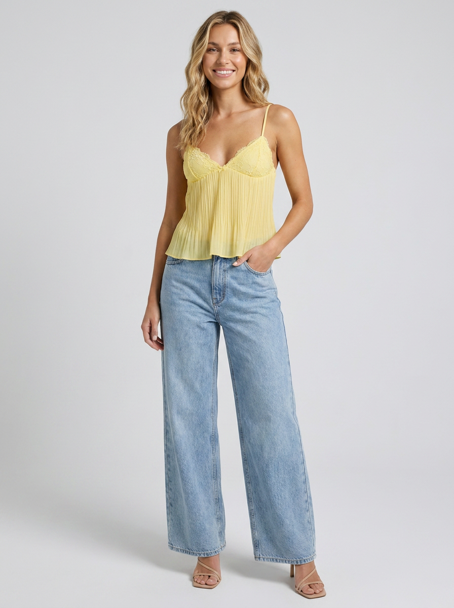 Honeybell Lace Top - Lemon Yellow