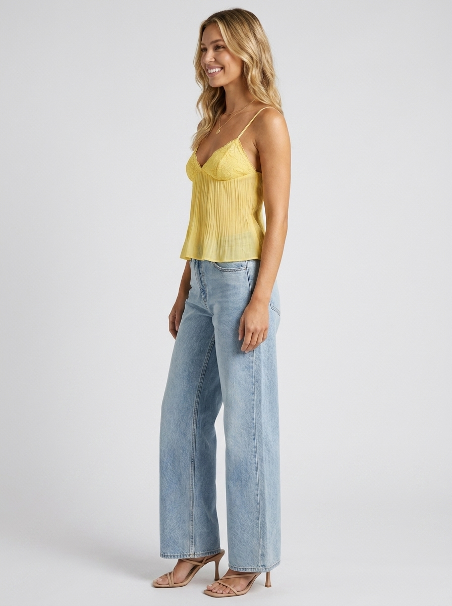 Honeybell Lace Top - Lemon Yellow
