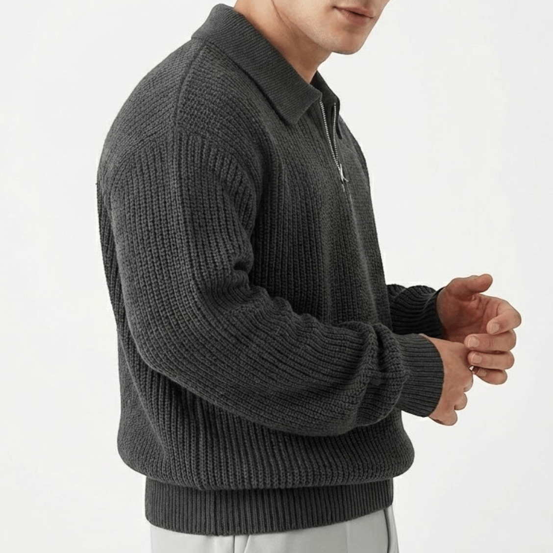 Hugo Half-Zip Sweater - Black