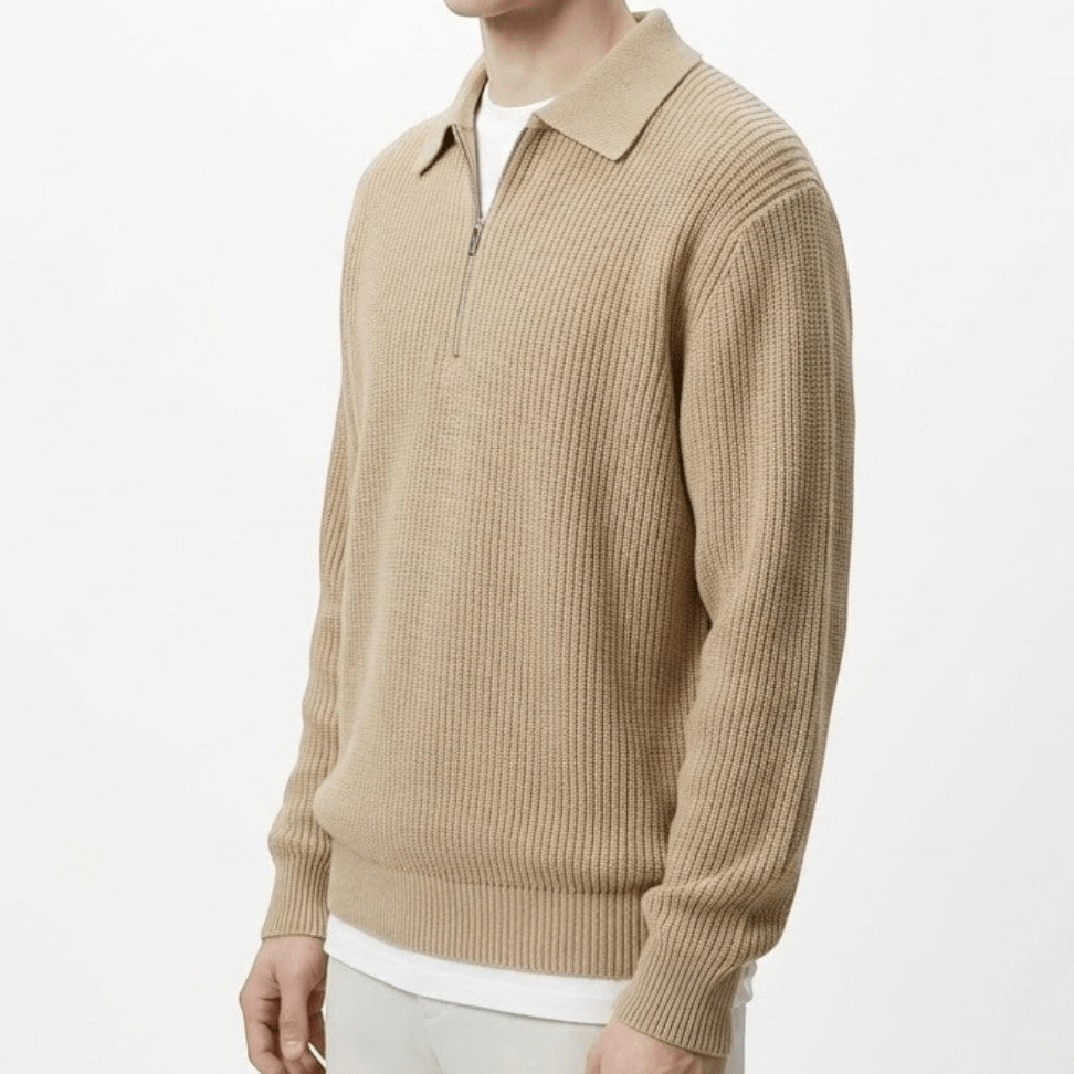 Hugo Half-Zip Sweater - Khaki