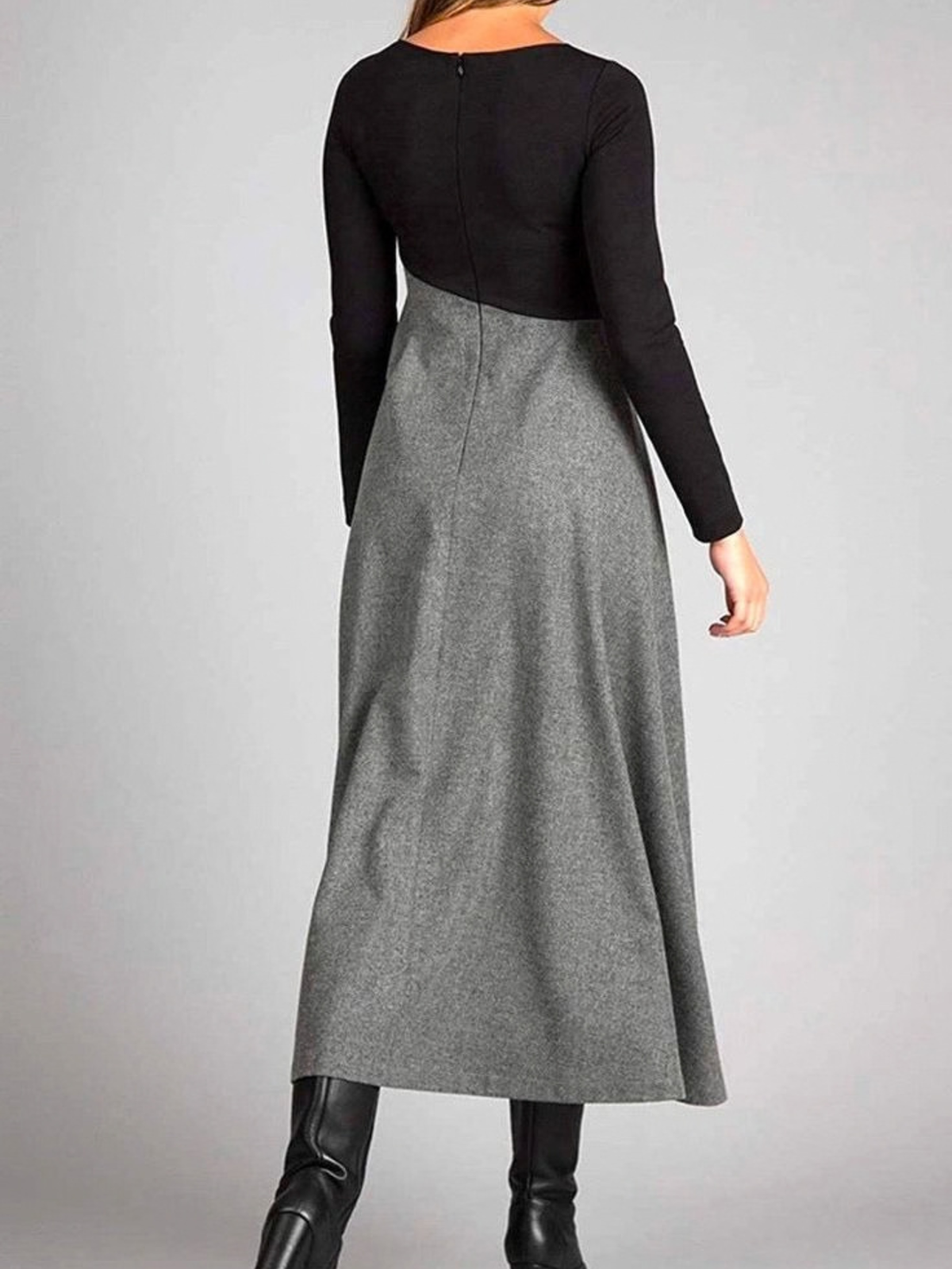 Isolina Two-Tone Maxi Dress - Gray