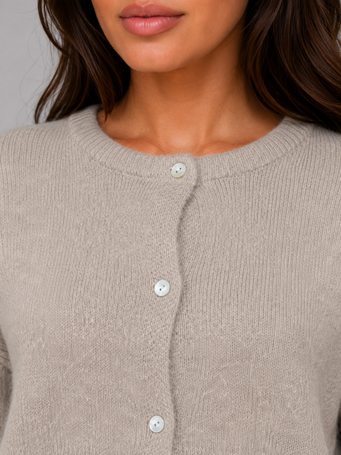 Juleen Button Front Knit Cardigan - Taupe